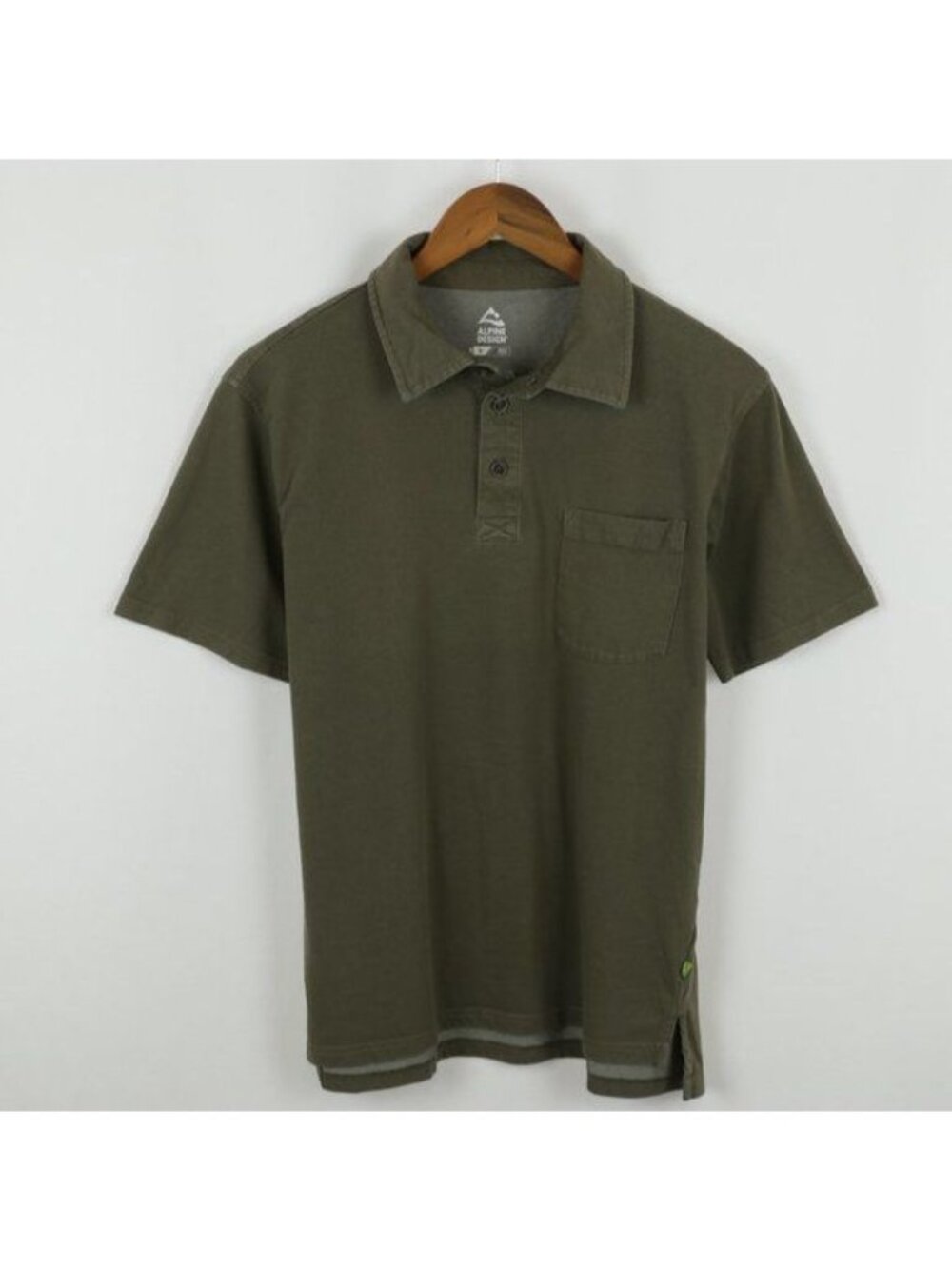 Alpine Design Men's Small Green Jersey Pocket Short Sleeve Polo